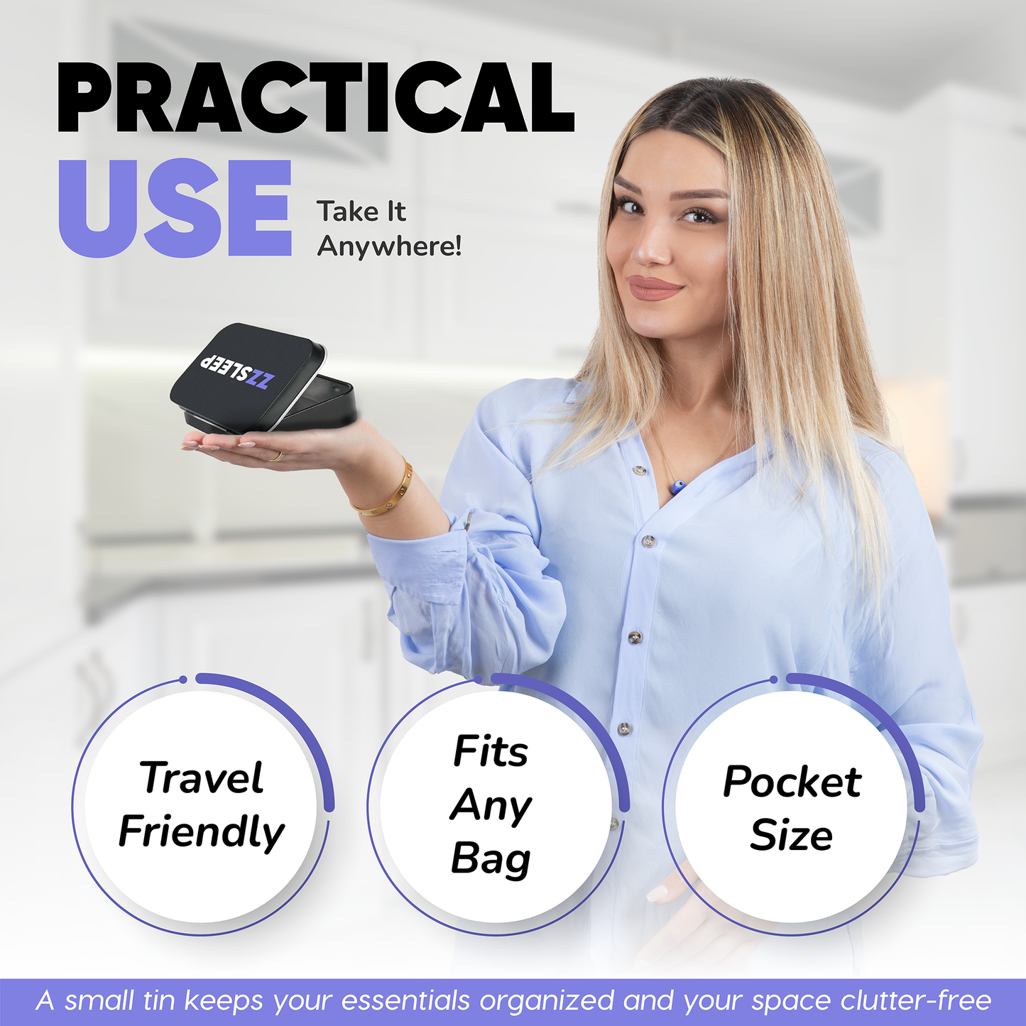 ZZSleep Tin Travel Case – Compact Storage for Strips, Tape, or other Small Essentials