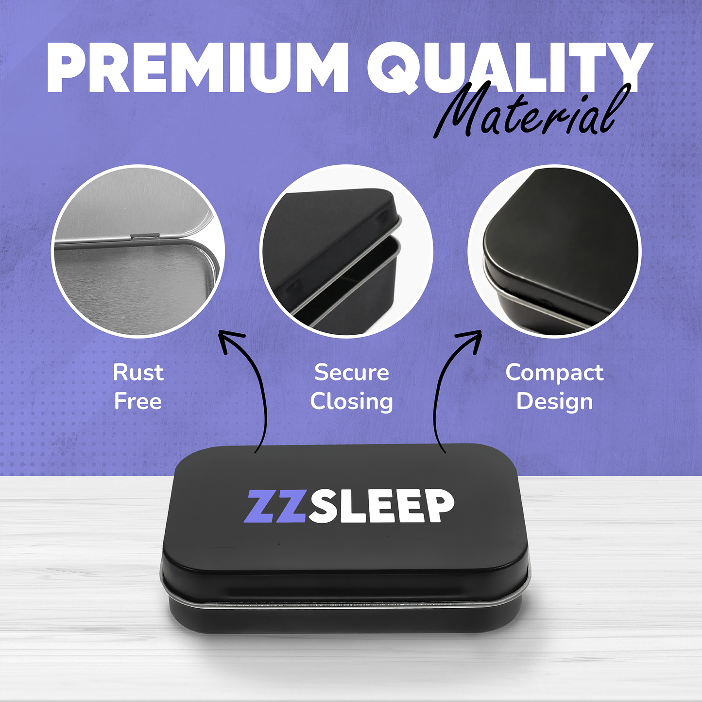 ZZSleep Tin Travel Case – Compact Storage for Strips, Tape, or other Small Essentials
