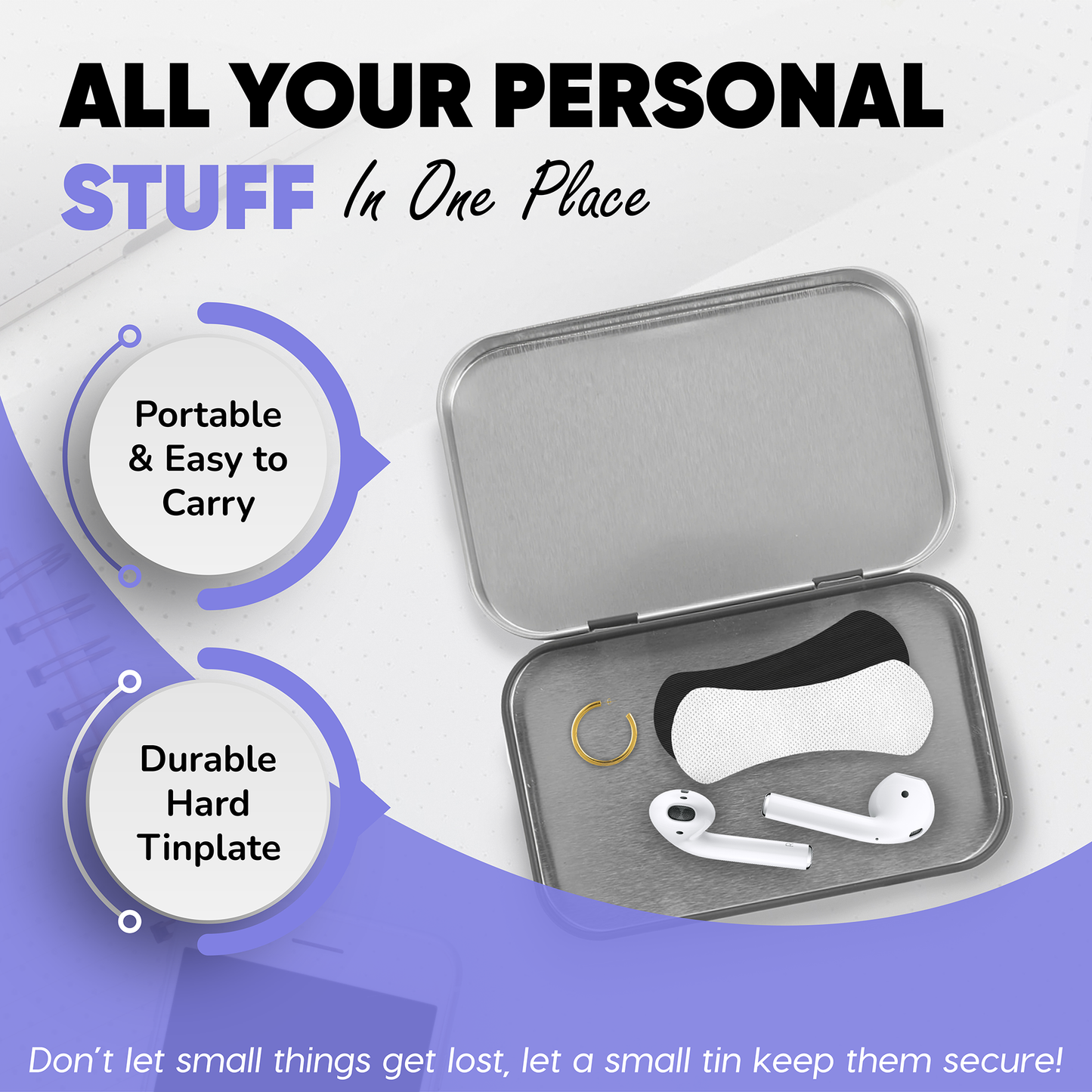 ZZSleep Tin Travel Case – Compact Storage for Strips, Tape, or other Small Essentials