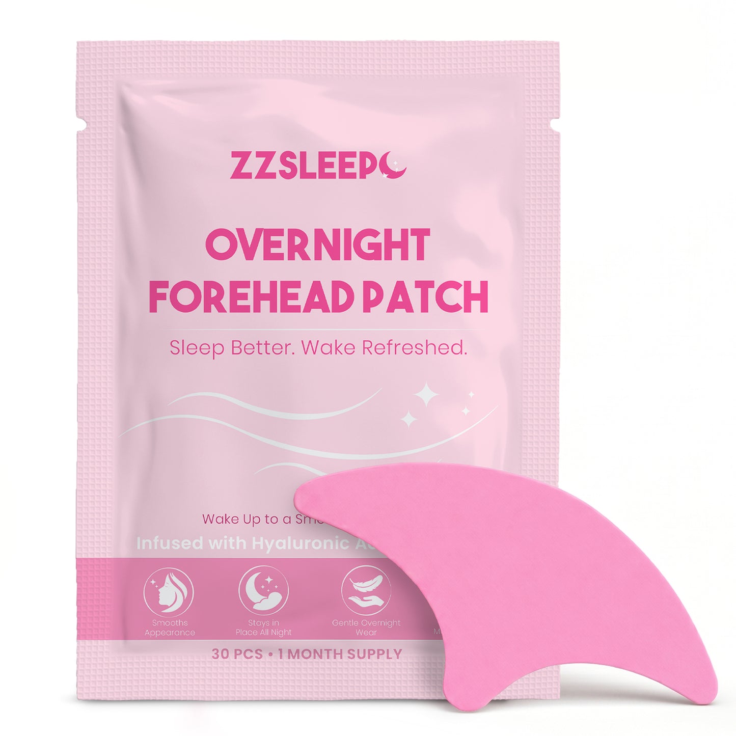 ZZSLEEP Forehead Relax Patches | Overnight Forehead Tape for Smoother-Looking Skin (30 Pairs)