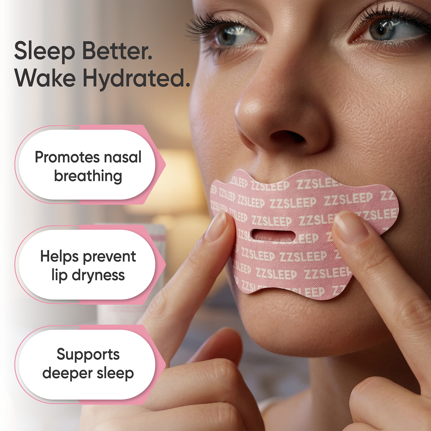 ZZSLEEP Restore Hydrating Mouth Tape – Collagen + Hyalaraunic Acid + Vitamin E Infused