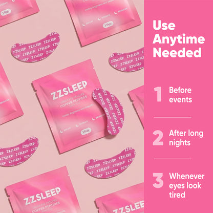 ZZSLEEP Under Eye Patches with GHK-Cu Copper Peptides, Caffeine & Hyaluronic Acid – Hydrating Under Eye Masks for Puffy Eyes, Dark Circles & Fine Lines – 12 Pairs