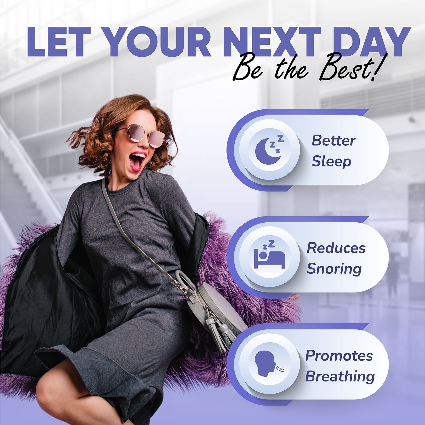 ZZSLEEPTAPE - Purple Breathable Tape with Lavender Scent, Gentle Adhesion, Pain-Free Removal, Hypoallergenic & Skin-Friendly, Athletic, Sports Premium Silk Tape
