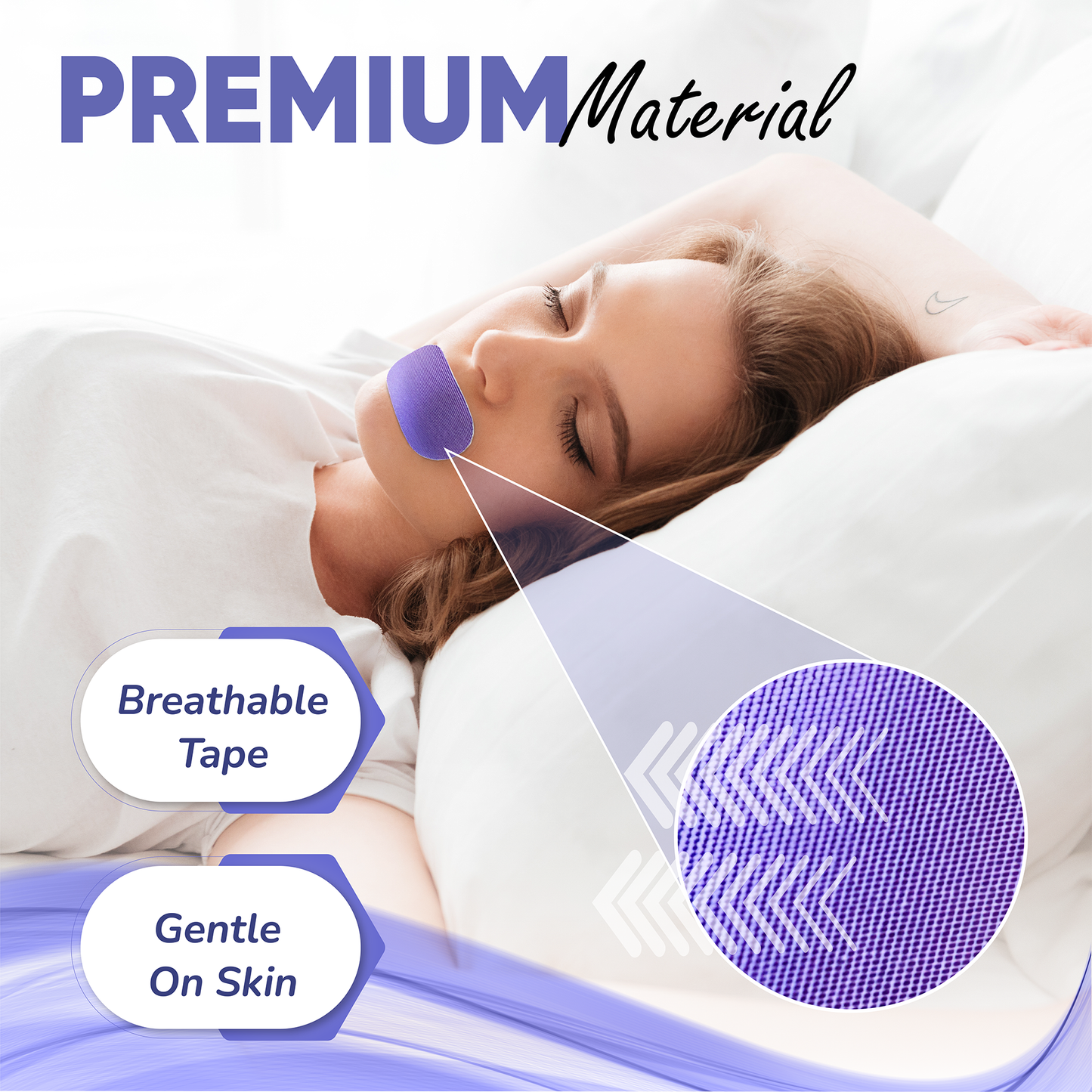 ZZSLEEPTAPE - Purple Breathable Tape with Lavender Scent, Gentle Adhesion, Pain-Free Removal, Hypoallergenic & Skin-Friendly, Athletic, Sports Premium Silk Tape