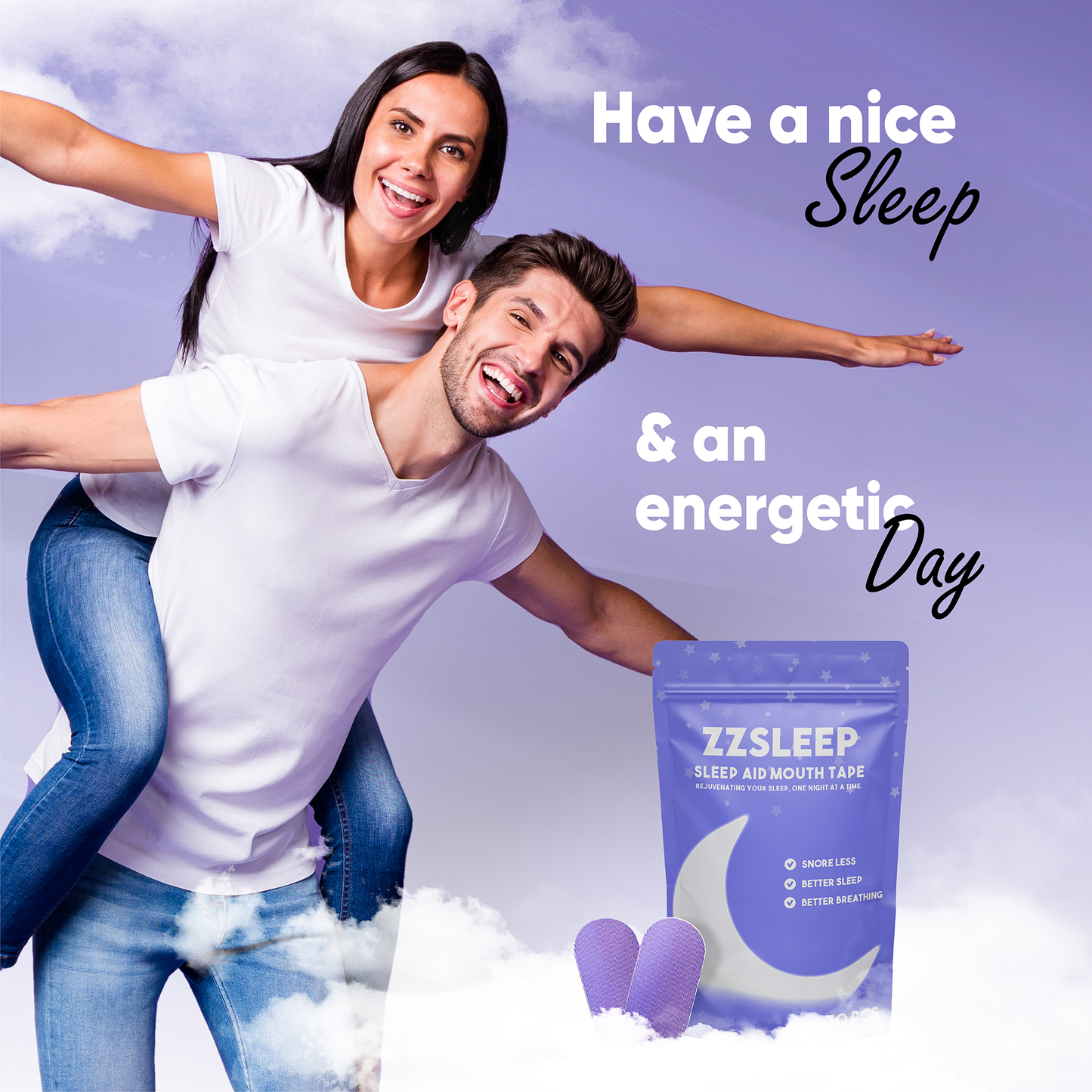 ZZSLEEPTAPE - Purple Breathable Tape with Lavender Scent, Gentle Adhesion, Pain-Free Removal, Hypoallergenic & Skin-Friendly, Athletic, Sports Premium Silk Tape